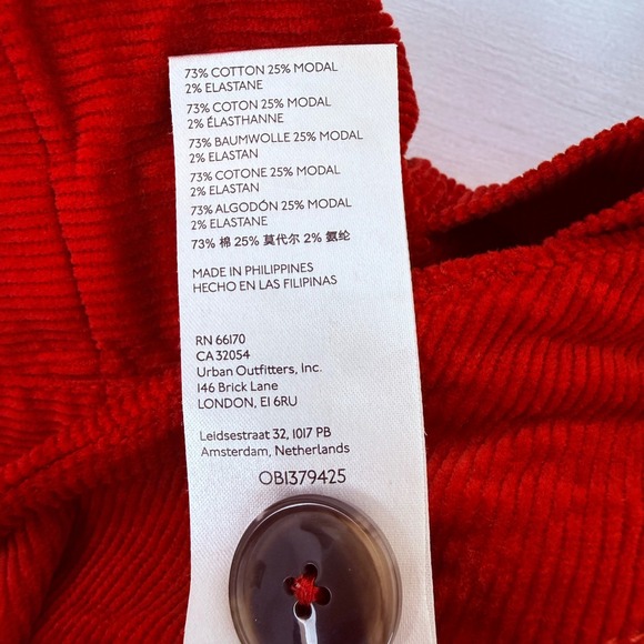 Anthropologie Maeve Colette Velvet Corduroy Wide Leg Pants 31 Red Full Length - Picture 11 of 16